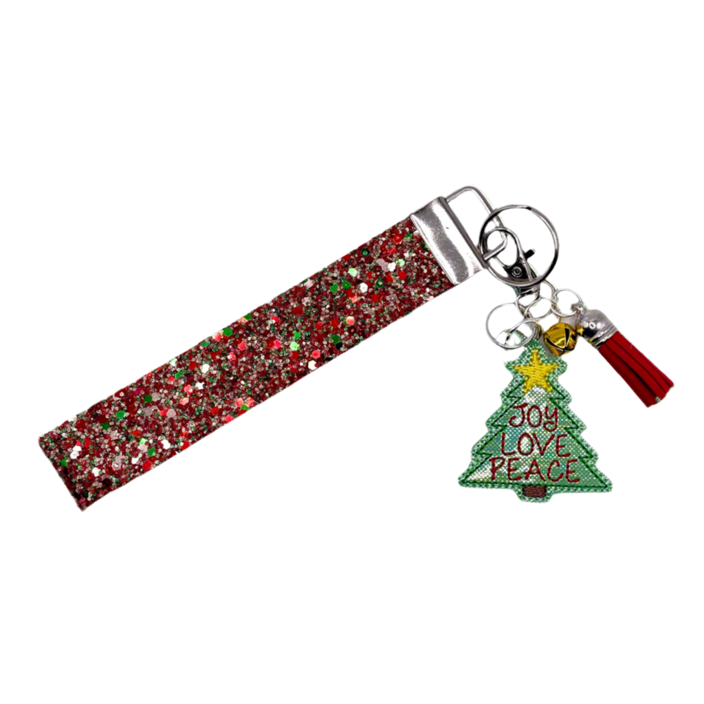 Joy, Love, Peace Tree Keychain and Wristlet