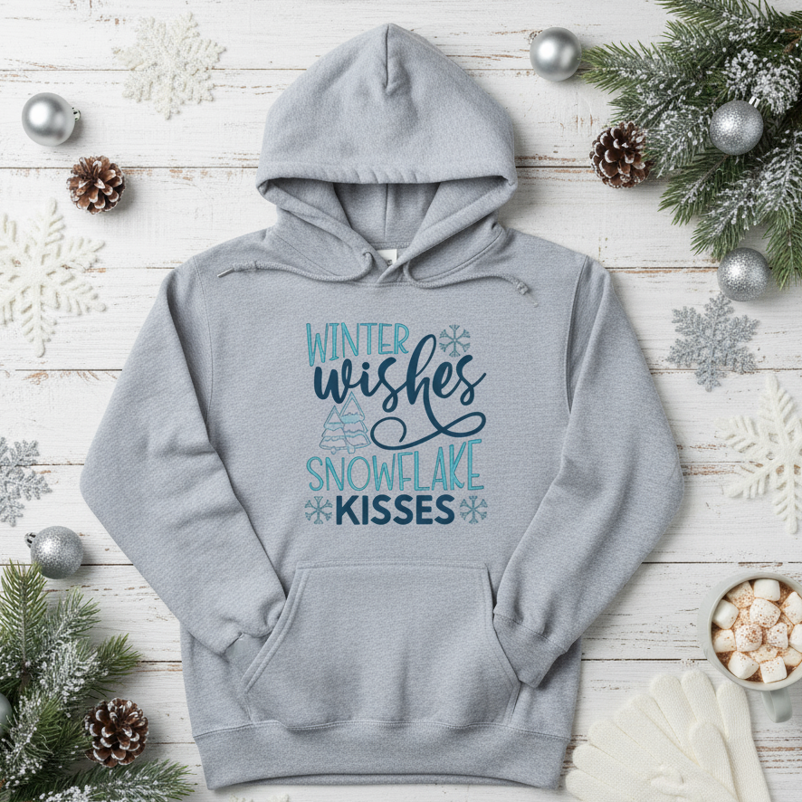 Winter Wishes Snowflake Kisses Hooded Sweatshirt
