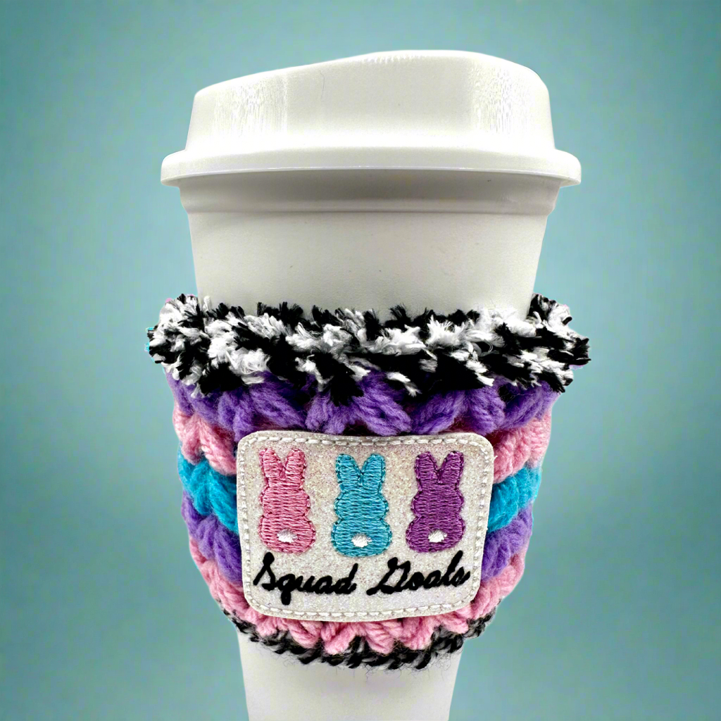 Squad Goals Bunny Crocheted Coffee Cozy