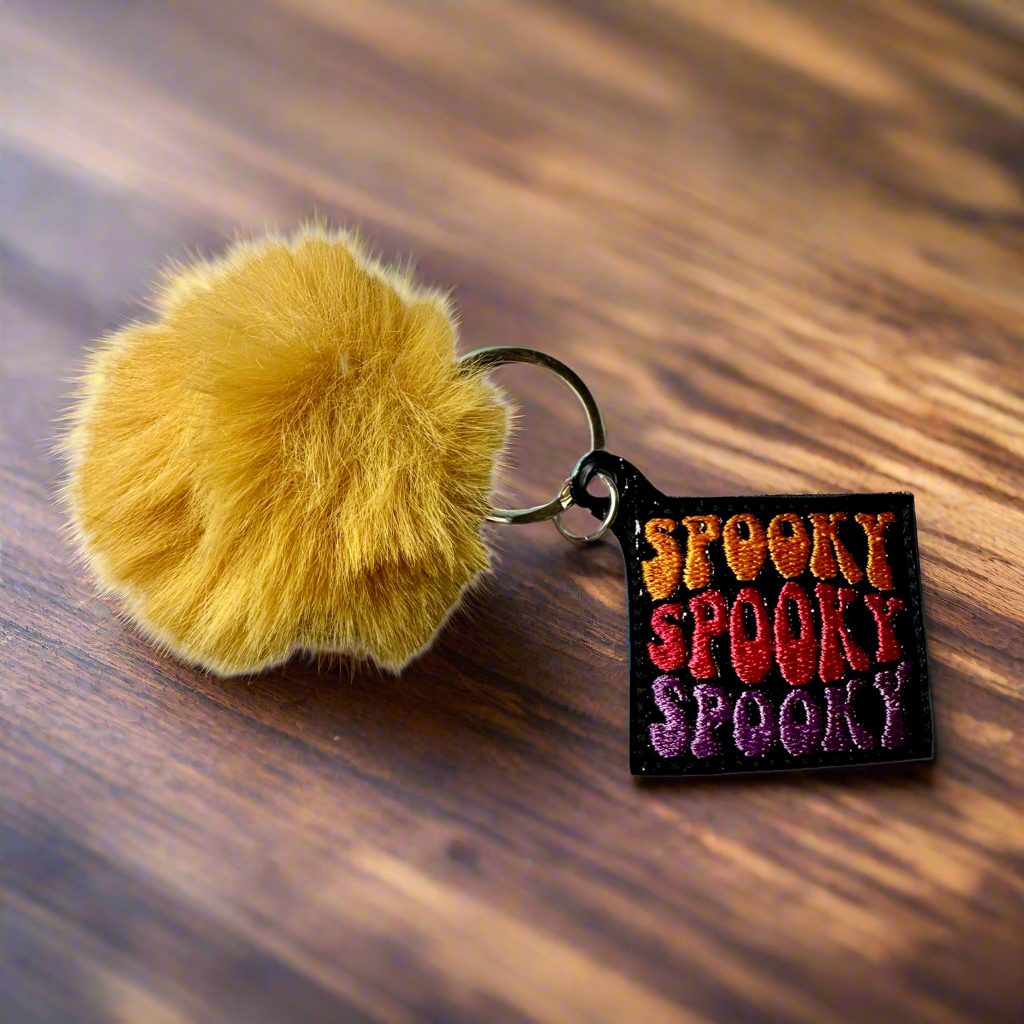 Spook Spooky Spooky Pom Pom Keychain