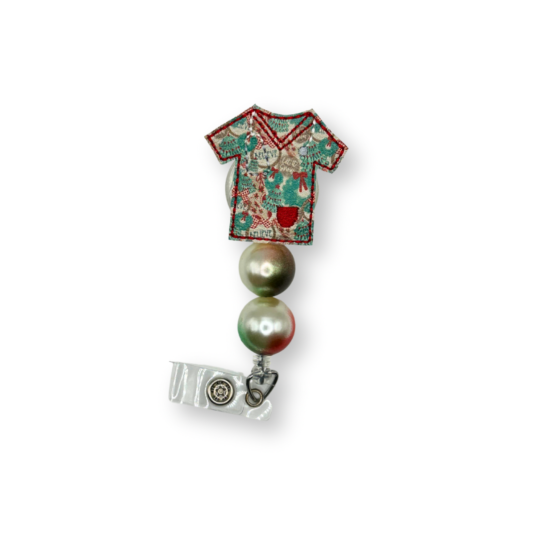 Holiday Scrub Badge Reel