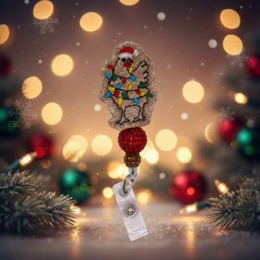 Christmas Light Chicken Badge Reel