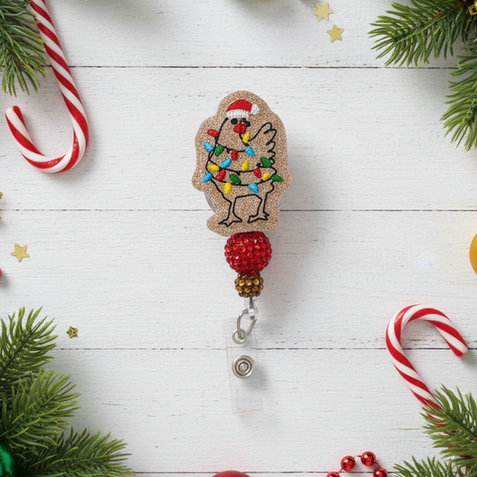 Christmas Light Chicken Badge Reel
