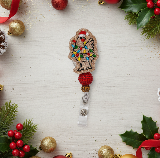 Christmas Light Chicken Badge Reel