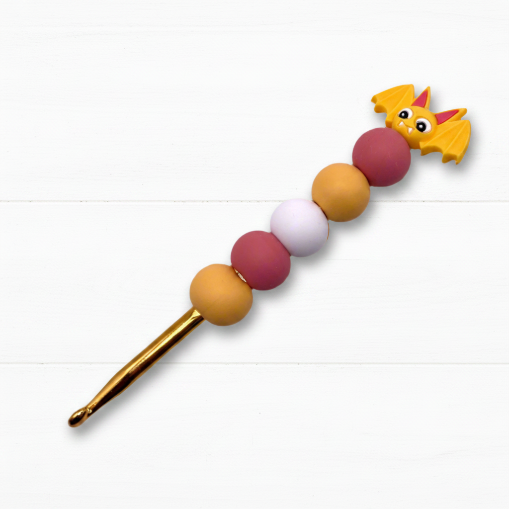 Orange Bat Crochet Hook