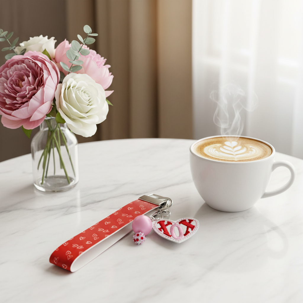 XOX Heart Keychain and Wristlet