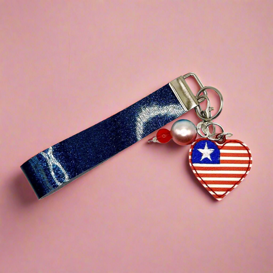 Heart Flag Keychain and Wristlet