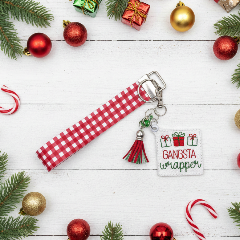 Gangsta Wrapper Keychain and Wristlet, handmade keychain wristlet - view 2