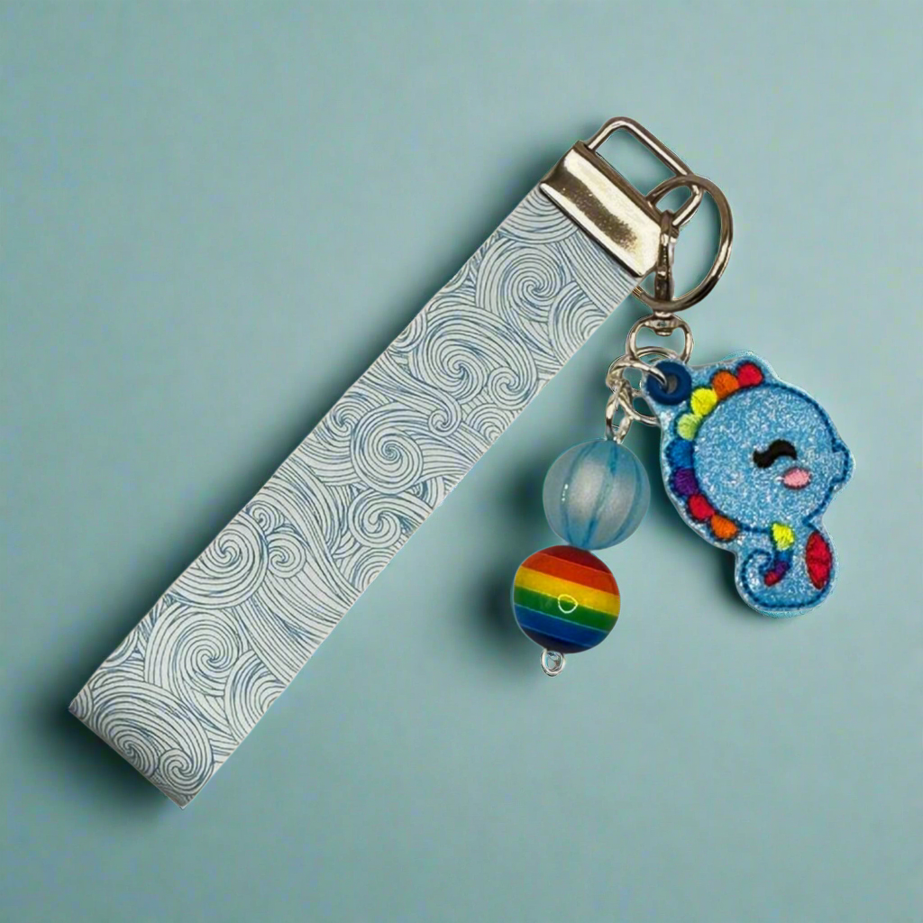 Rainbow Seahorse Keychain and Wristlet