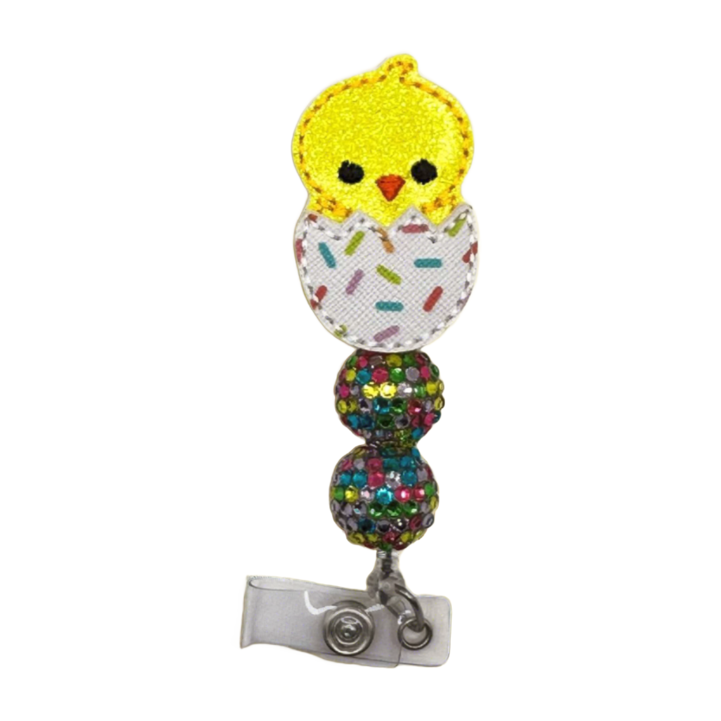 Chick in Egg Beaded Badge Reel