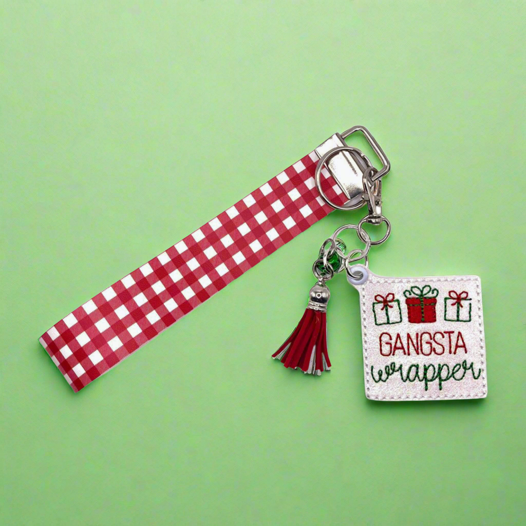 Gangsta Wrapper Keychain and Wristlet, handmade keychain wristlet - view 3