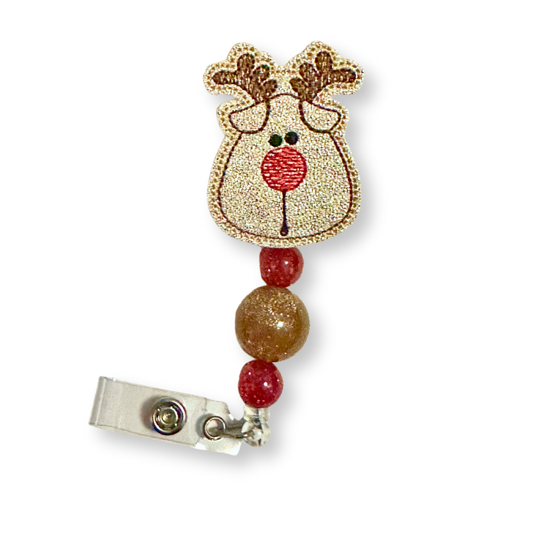Cute Reindeer Badge Reel