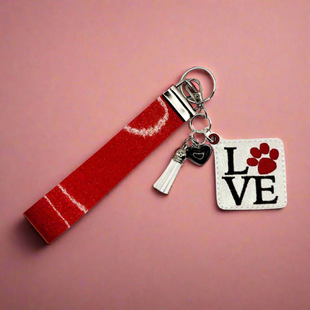 Love Pawprint Keychain and Wristlet