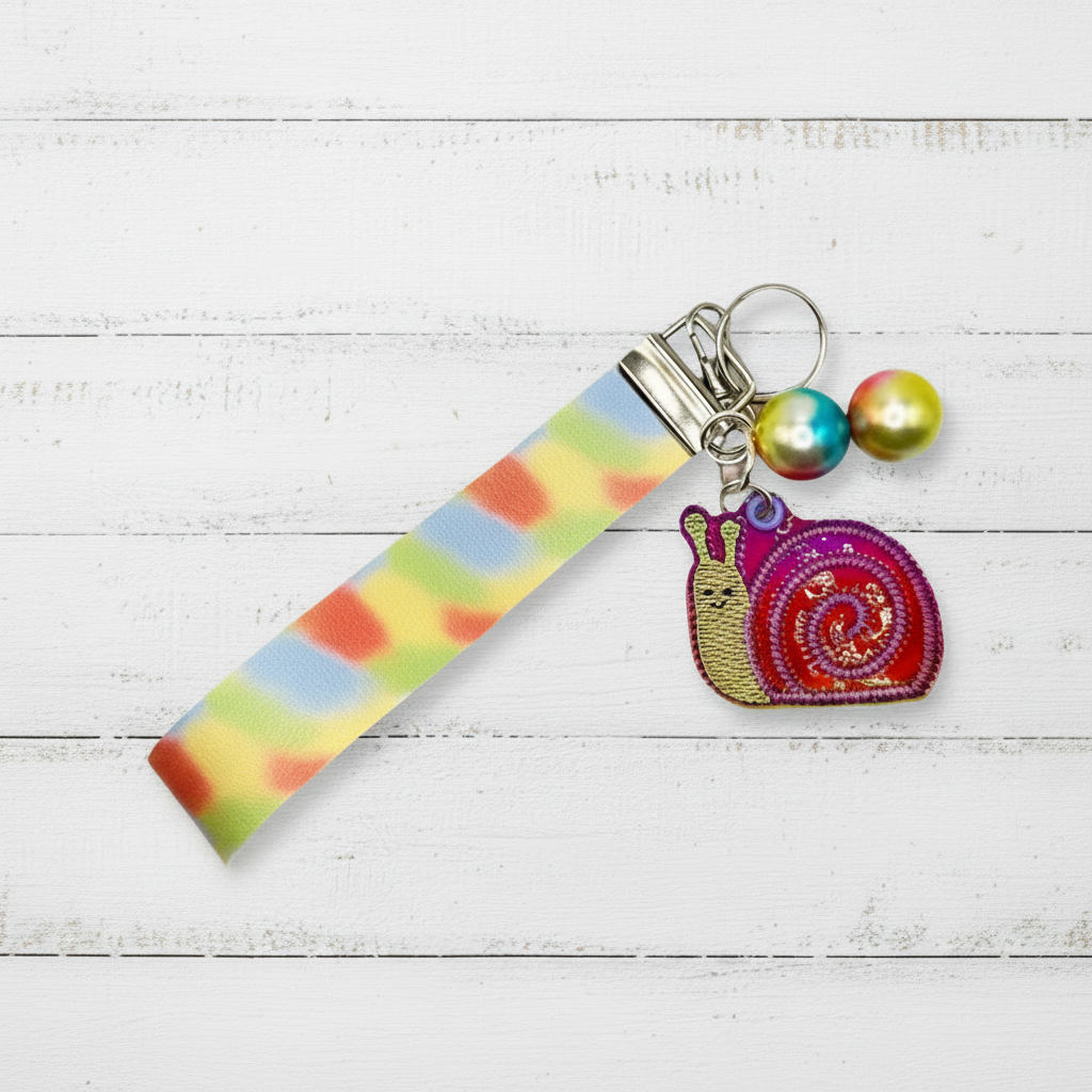 Rainbow Snail Keychain and Wristlet