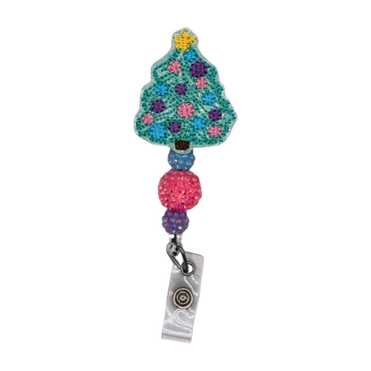 Pastel Christmas Tree Badge Reel