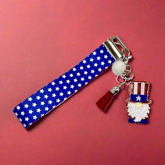 Uncle Sam Gnome Keychain and Wristlet