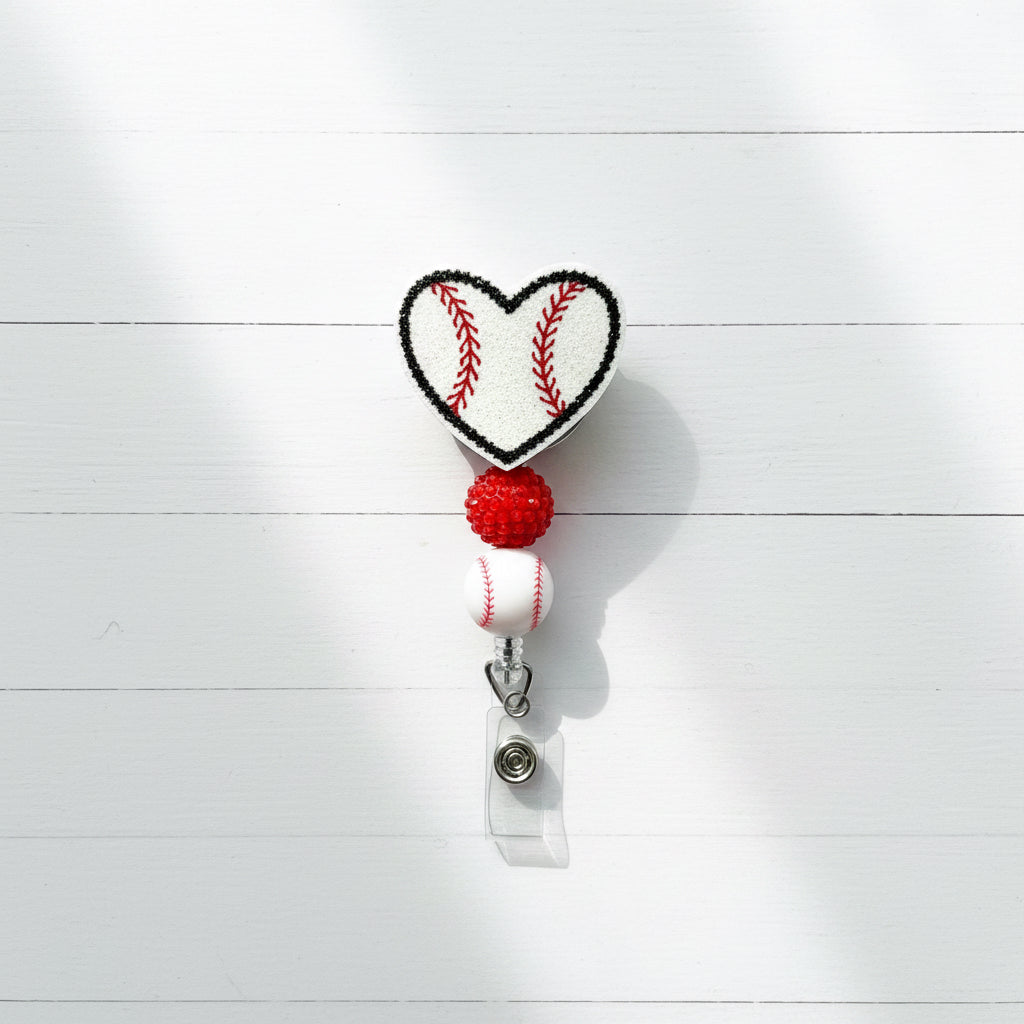 Baseball Heart Badge Reel