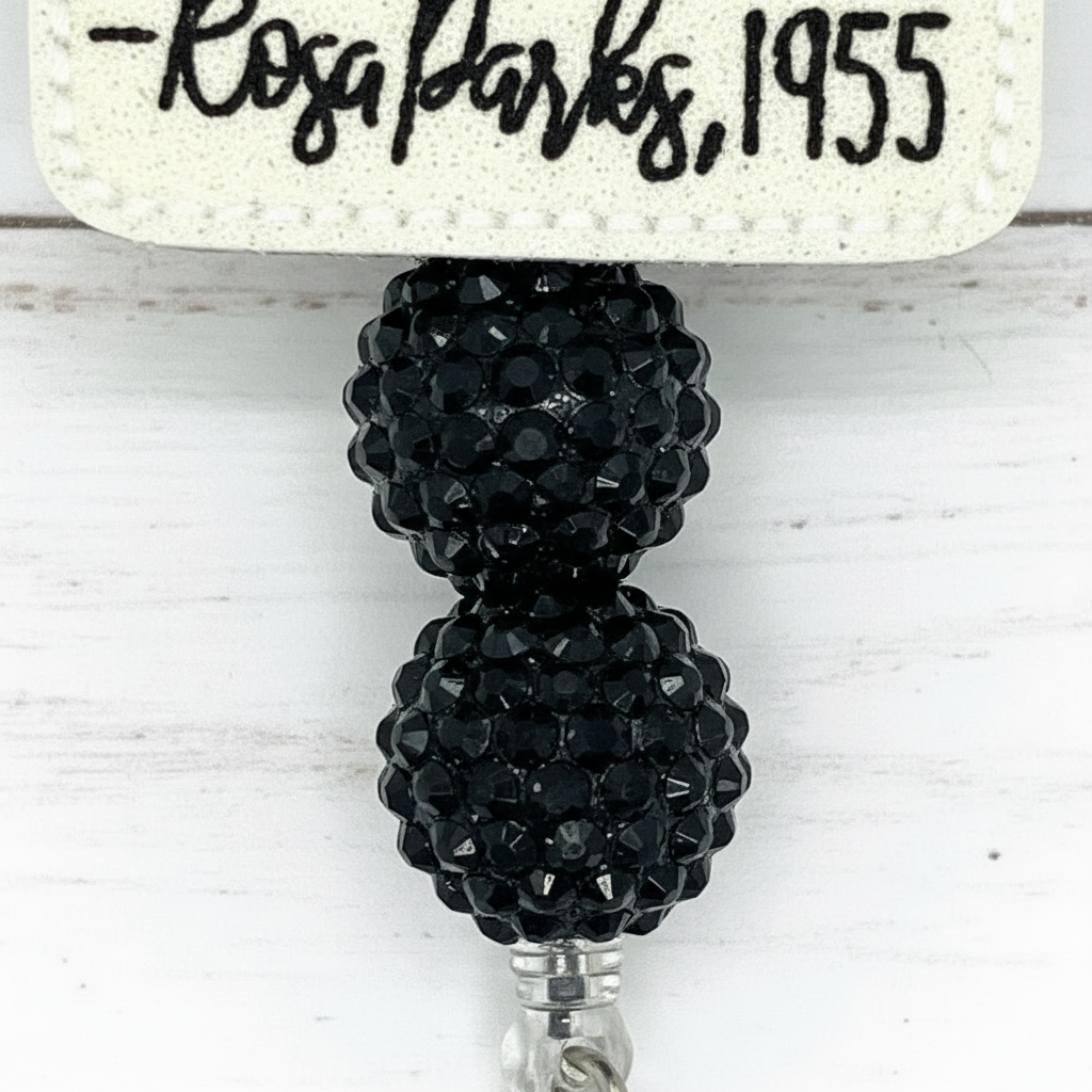 Nah - Rosa Parks Badge Reel, handmade retractable ID badge reel - view 3