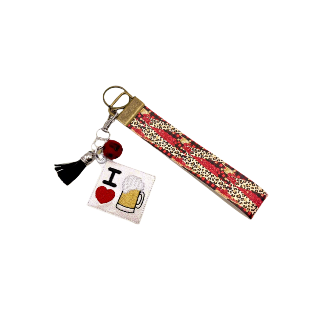 I Love Beer Keychain and Wristlet