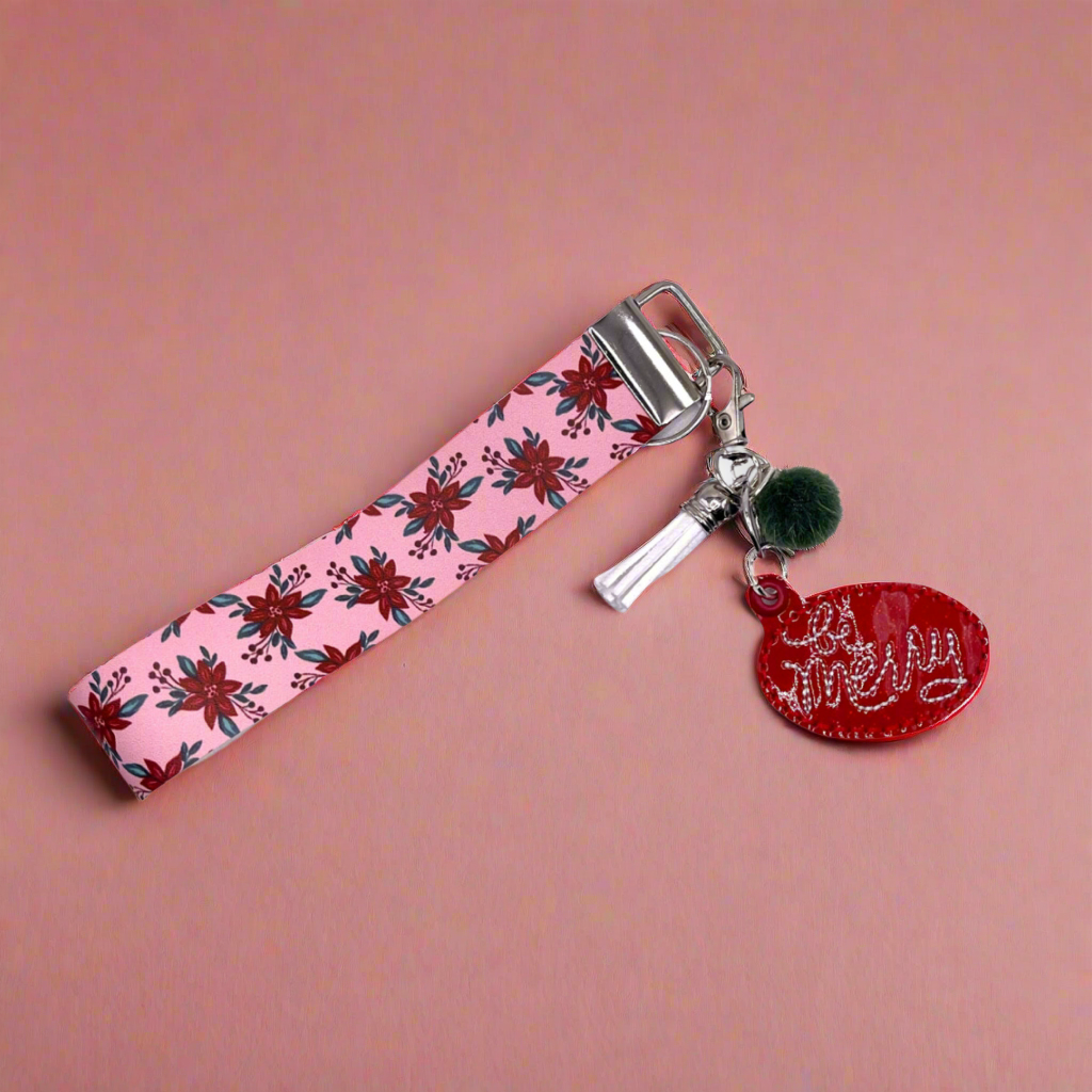 Be Merry Keychain and Wristlet, handmade keychain wristlet - view 4