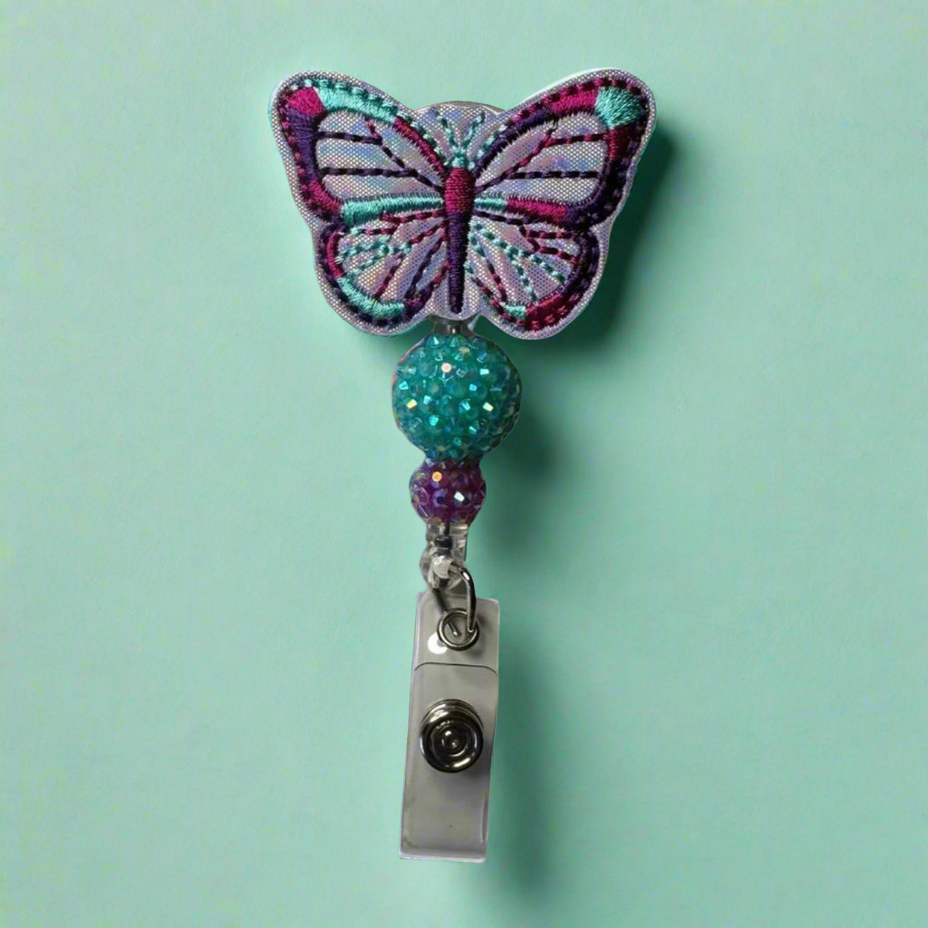 Purple Butterfly Badge Reel