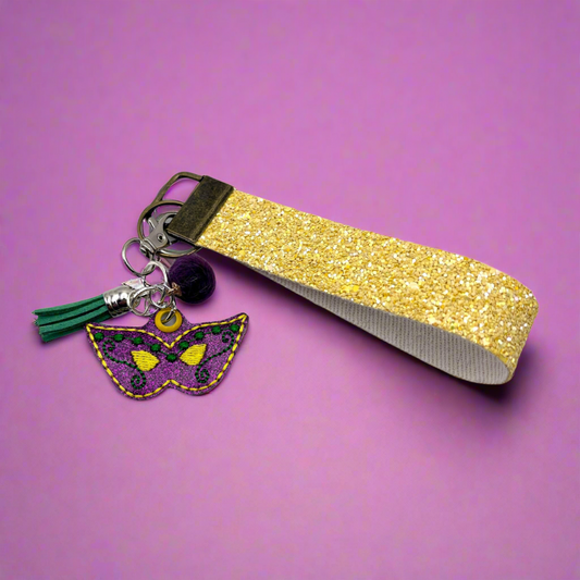 Mardi Gras Mask Keychain and Wristlet