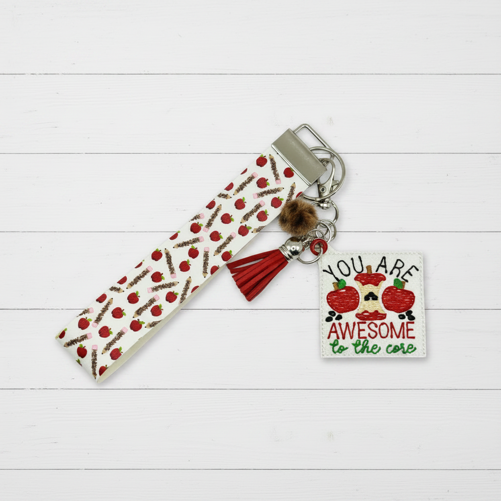 You Are Awesome to the Core Teacher Keychain and Wristlet