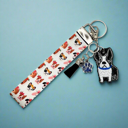 Boston Terrier Keychain and Wristlet