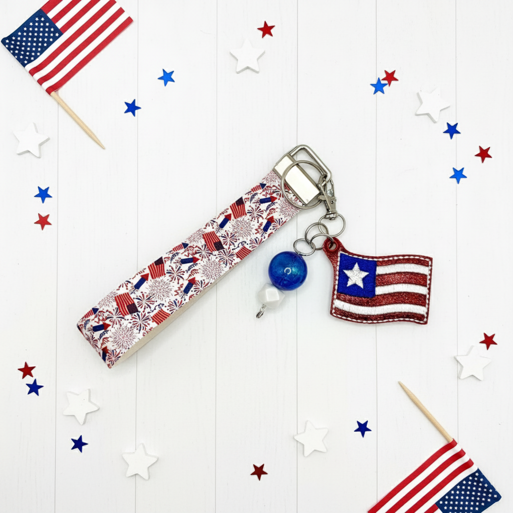 One Star Flag Keychain and Wristlet