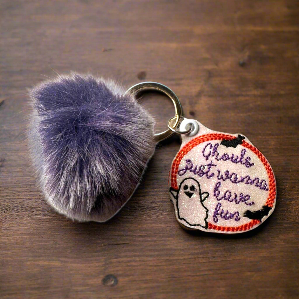 Ghouls Just Wanna Have Fun Pom Pom Keychain