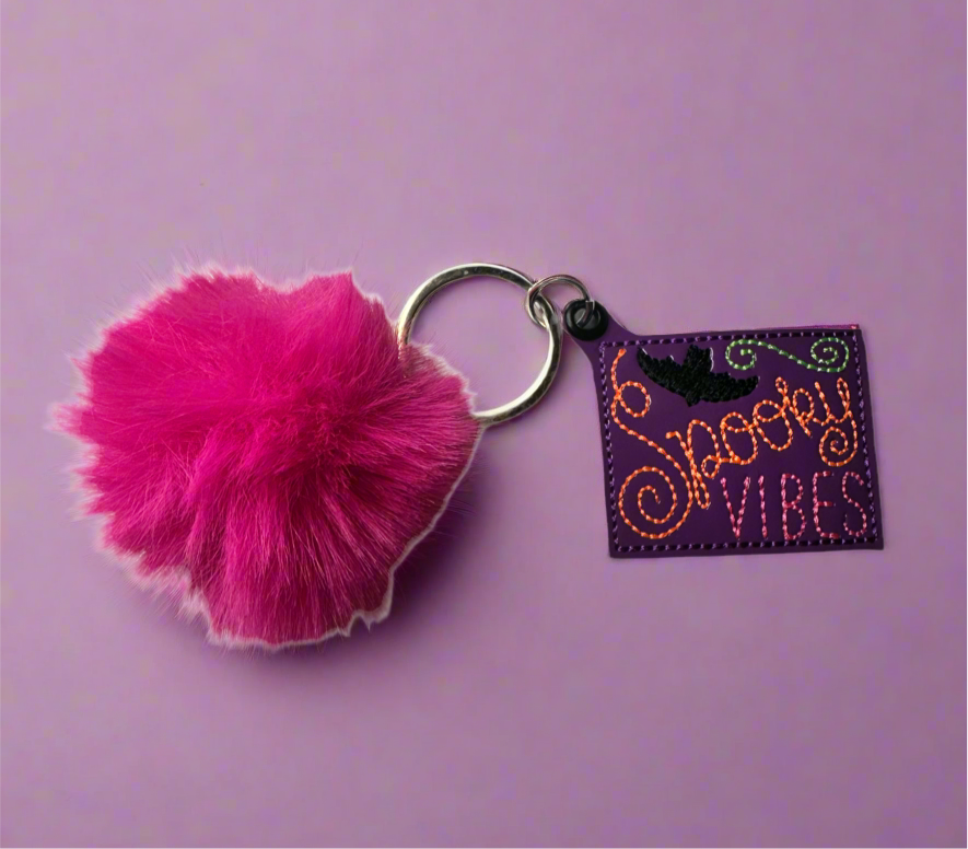 Spooky Vibes Pom Pom Keychain
