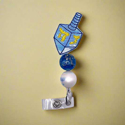 Dreidel Beaded Badge Reel