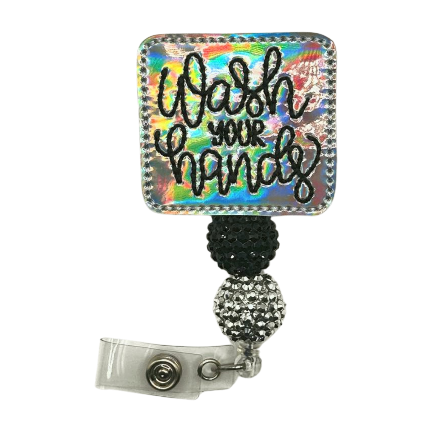 Wash Your Hands Beaded Badge Reel
