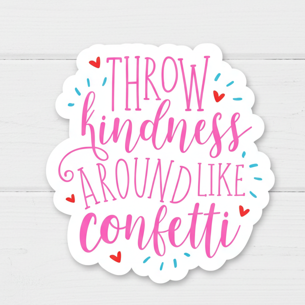 Throw Kindness Like Confetti Sticker, handmade sticker - view 3