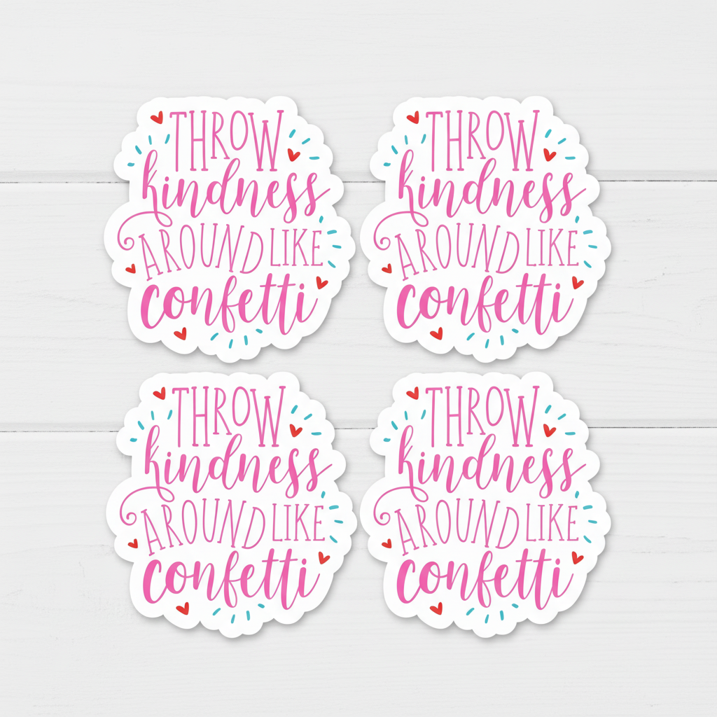 Throw Kindness Like Confetti Sticker, handmade sticker - view 2