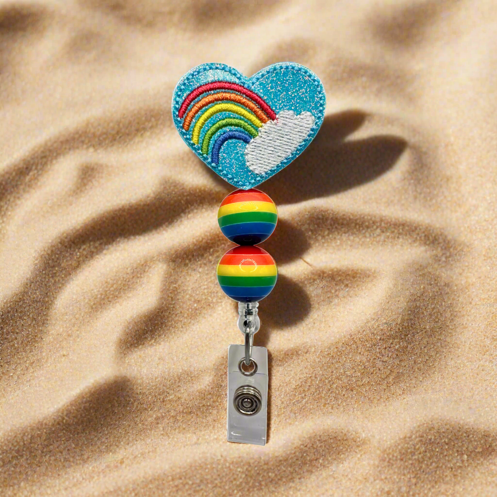 Rainbow Heart Badge Reel