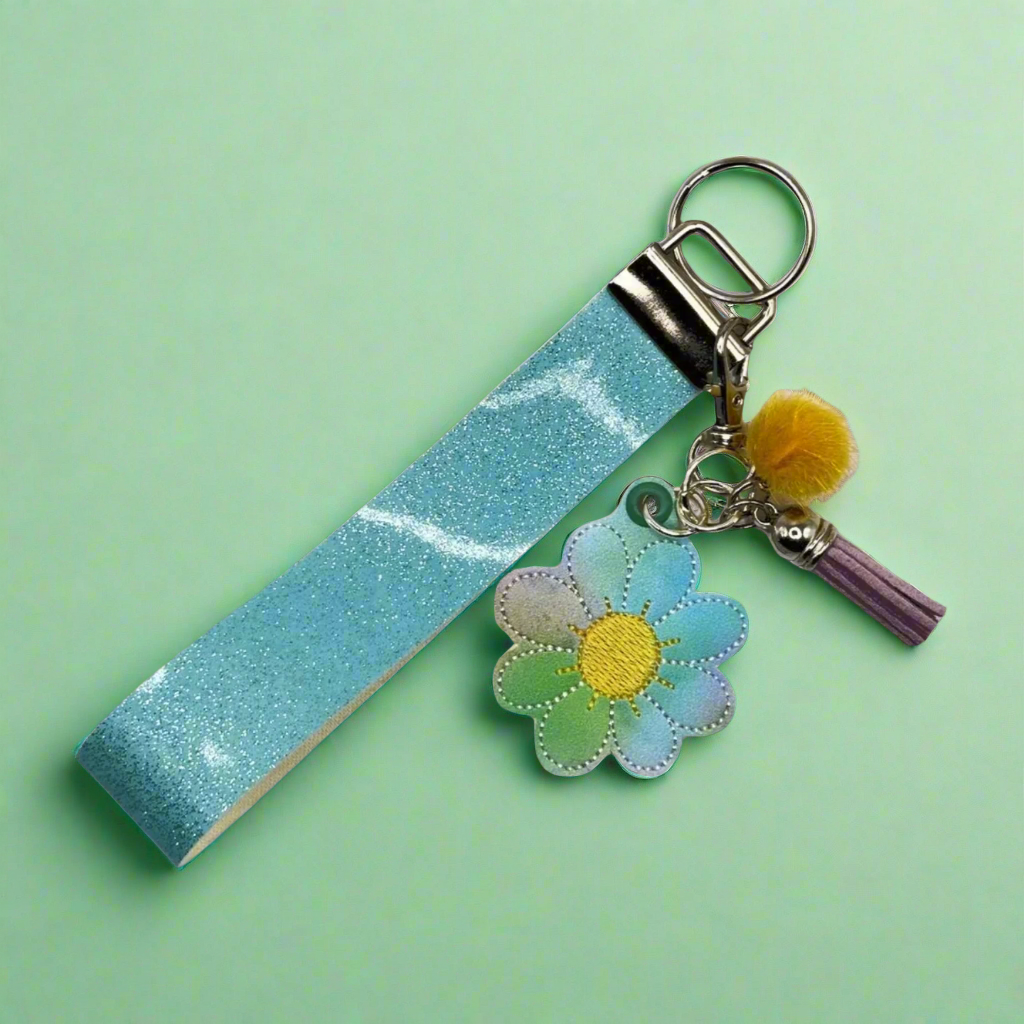 Colorful Daisy Keychain and Wristlet
