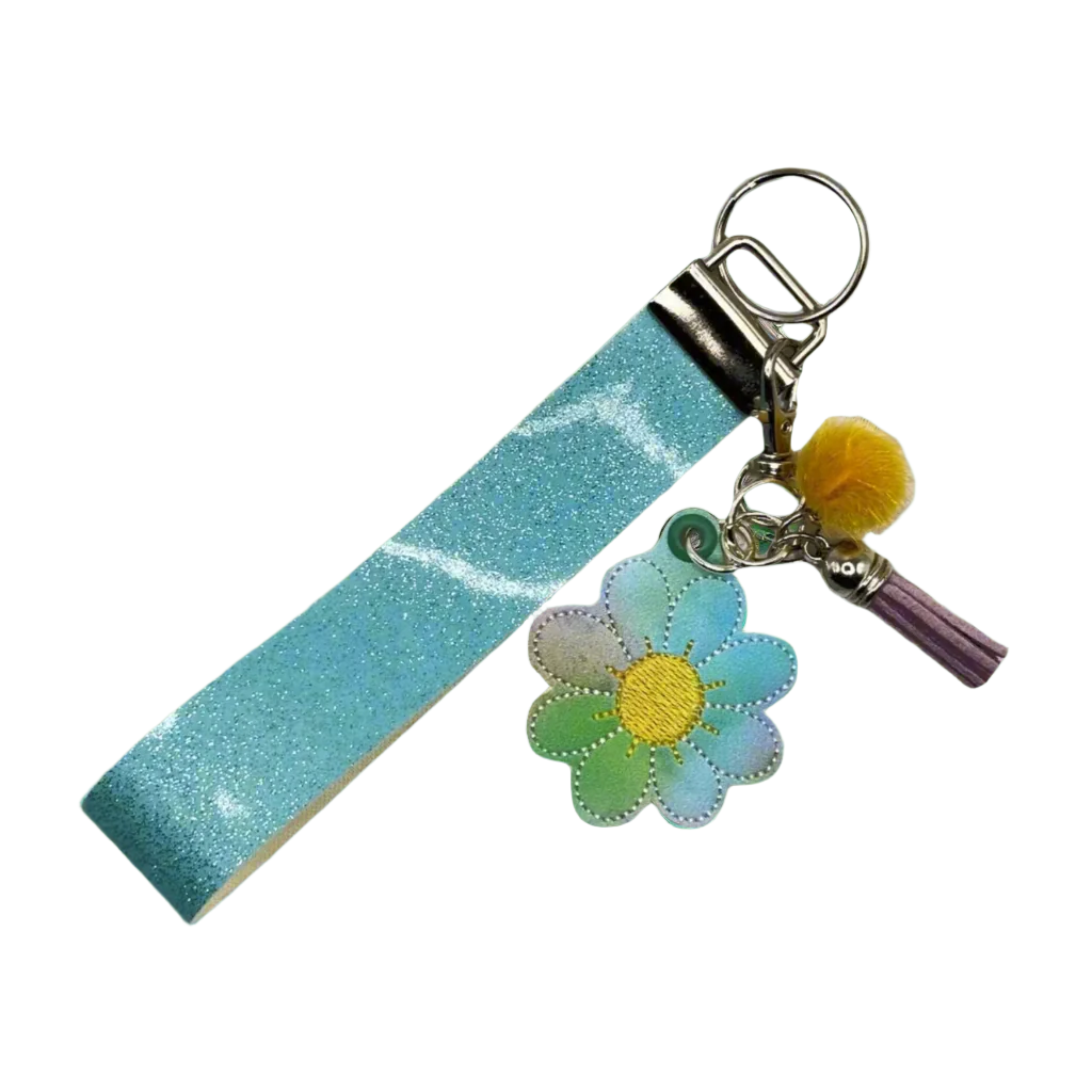 Colorful Daisy Keychain and Wristlet