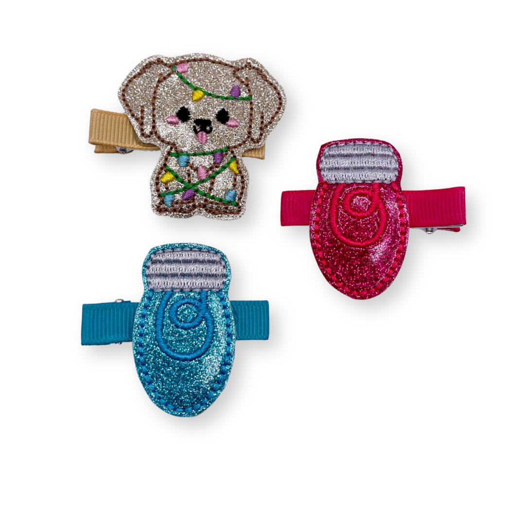 Puppy light hair clip set