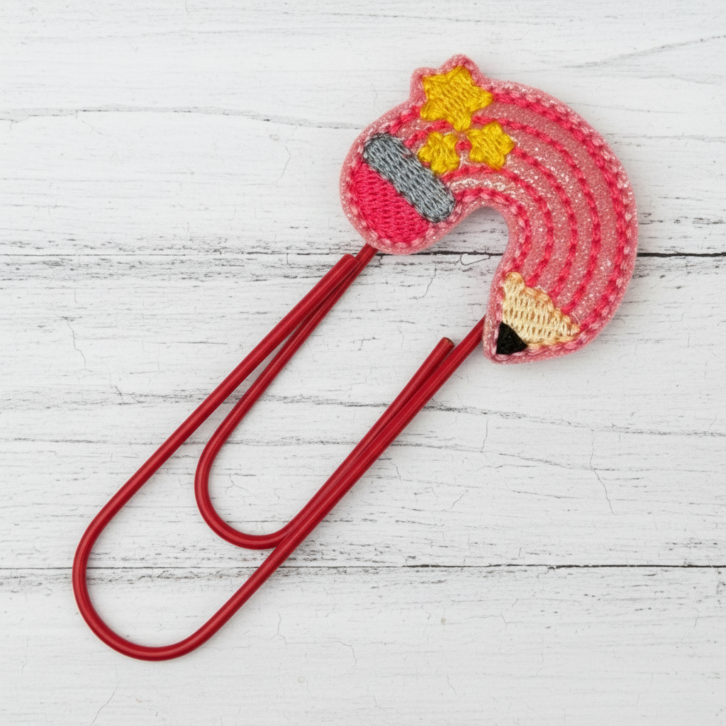 Pencil Rainbow oversized paperclip