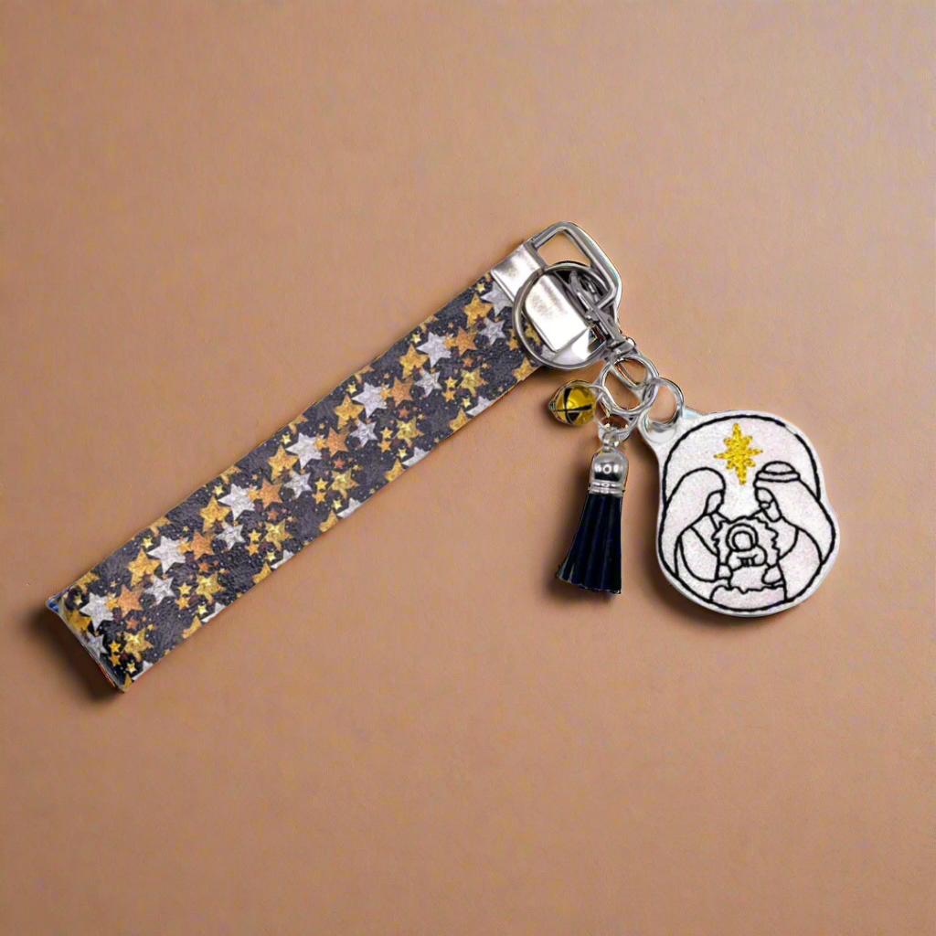 Nativity Keychain and Wristlet, handmade keychain wristlet - view 3