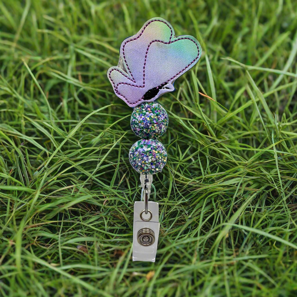 Purple Butterfly Badge Reel