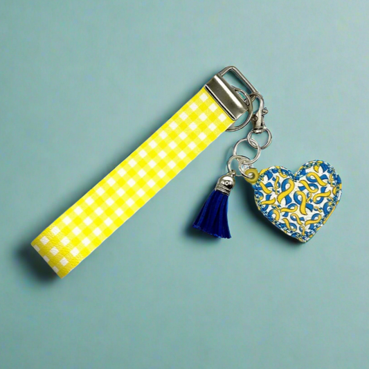 Down Syndrome Awareness Heart Keychain and Wristlet