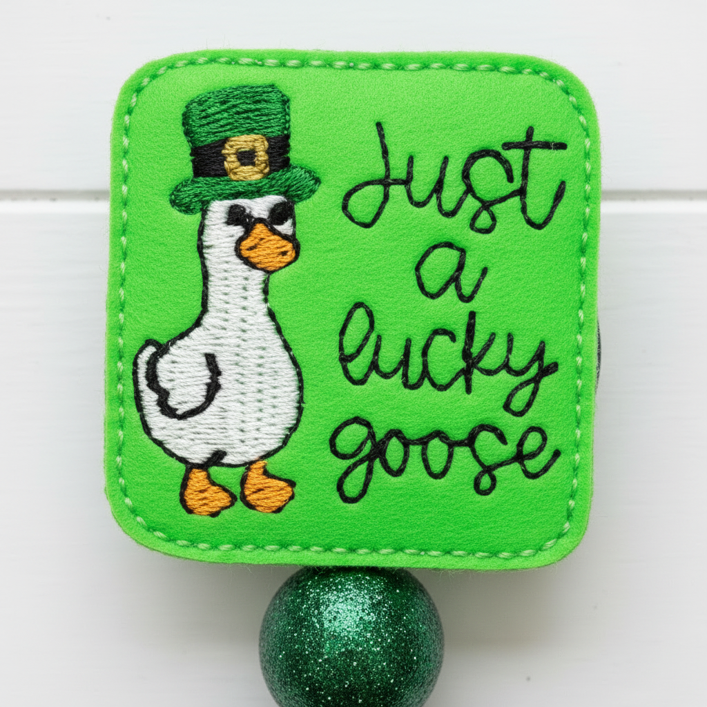 Just a Lucky Goose Badge Reel, handmade retractable ID badge reel - view 2