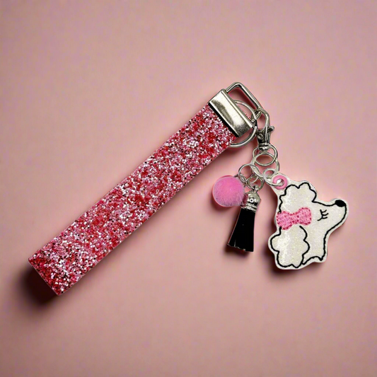 Poodle Head Keychain and Wristlet