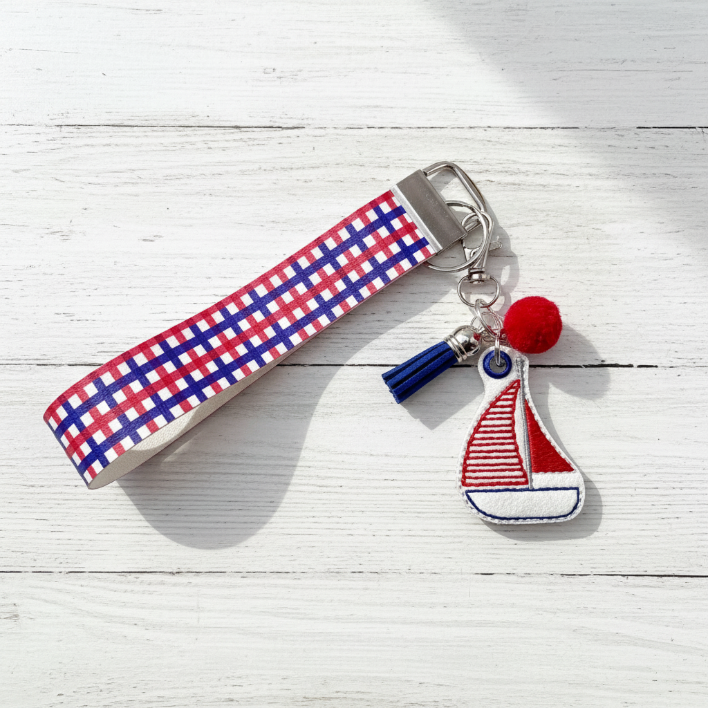 Sail Boat Keychain and Wristlet
