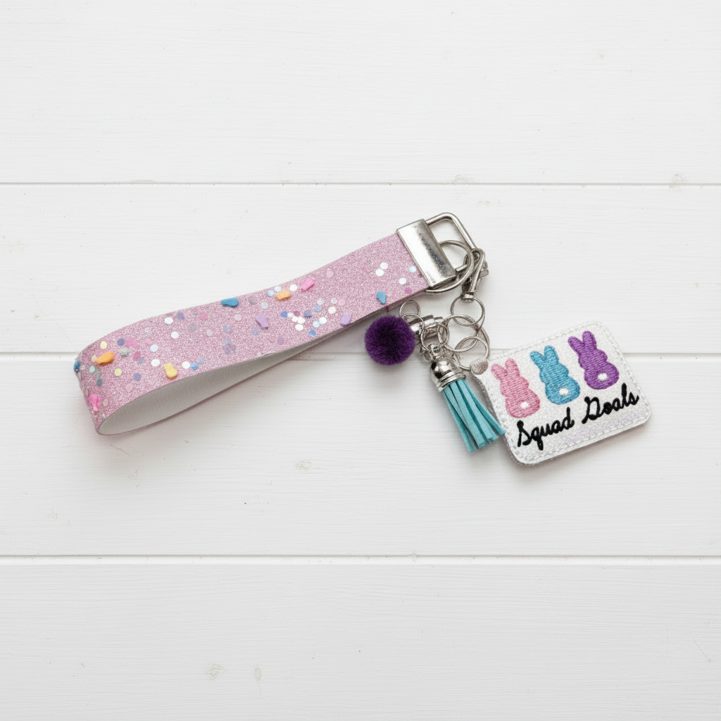 Squad Goals Bunny Keychain and Wristlet