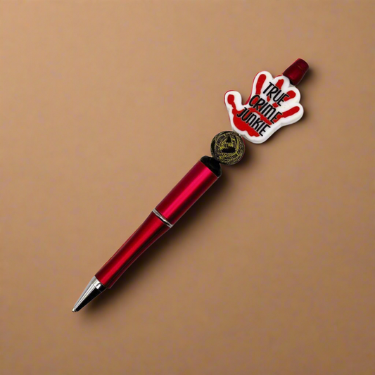 True Crime Junkie Beaded Pen