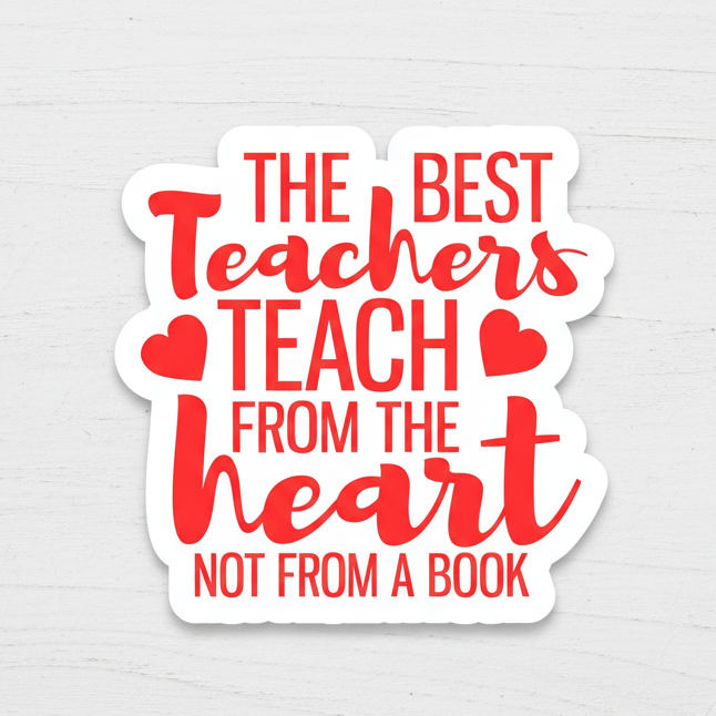 The Best Teacher Teach from the Heart Sticker, handmade sticker - view 2