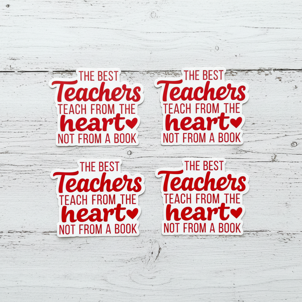 The Best Teacher Teach from the Heart Sticker, handmade sticker - view 3